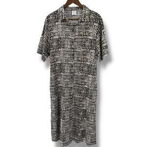 Nottibianche Casual Linen Blend Maxi Dress Womens Sz M Button Front Pockets